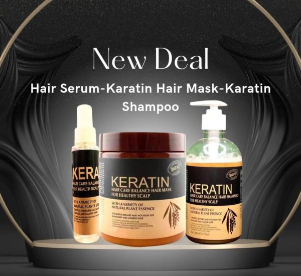 3-in-1 Keratin Hair Care Set - Mask, Shampoo & Serum