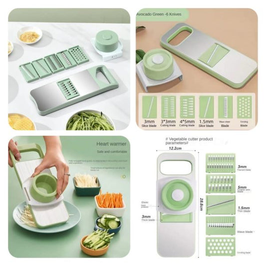 5-in-1 Stainless Steel Vegetable Cutter & Grater Set (random Color)