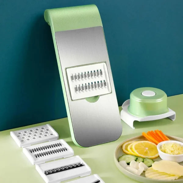 5-in-1 Stainless Steel Vegetable Cutter & Grater Set (random Color)