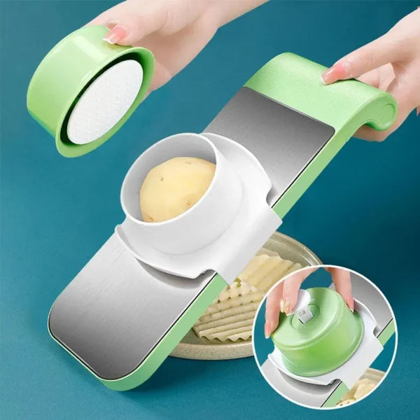 5-in-1 Stainless Steel Vegetable Cutter & Grater Set (random Color)