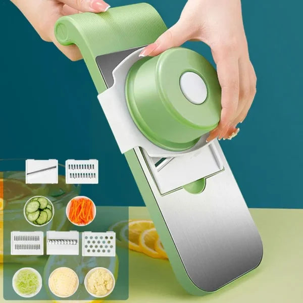 5-in-1 Stainless Steel Vegetable Cutter & Grater Set (random Color)